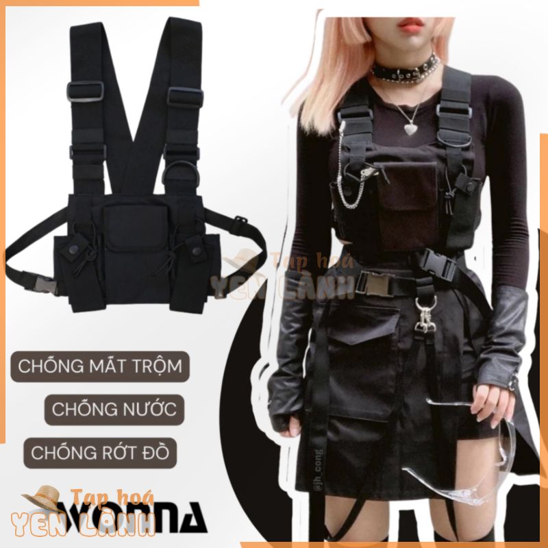 Túi Đeo Trước Ngực Bao Tử Fanny Bag Túi Hộp Nam Nữ Unisex Đi Quẩy Rave Cá Tính Street Style Tactical Y2K Wonna Darkwear