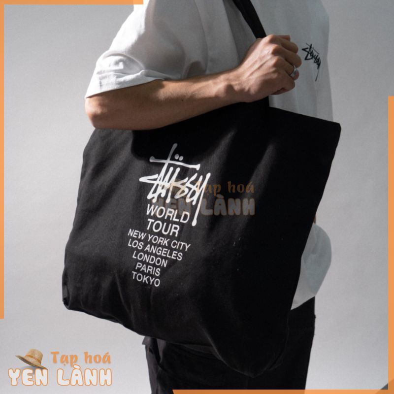 chính hãng Túi Vải đeo vai STUSSY TOTE BAG WORLD TOUR – Stussy Unisex Nam Nữ chính hãng Authenitc