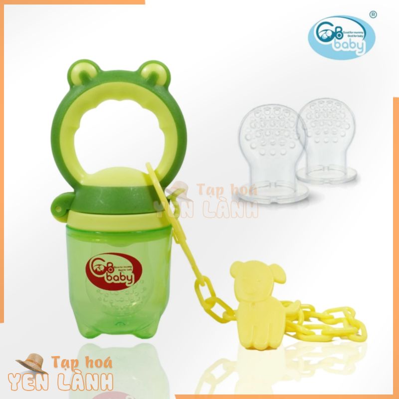 [Tặng dây đeo + 3 núm 3 size] Túi nhai thức ăn chống hóc GB-Baby chính hãng bé tập ăn hoa quả, núm nhai silicon siêu mềm