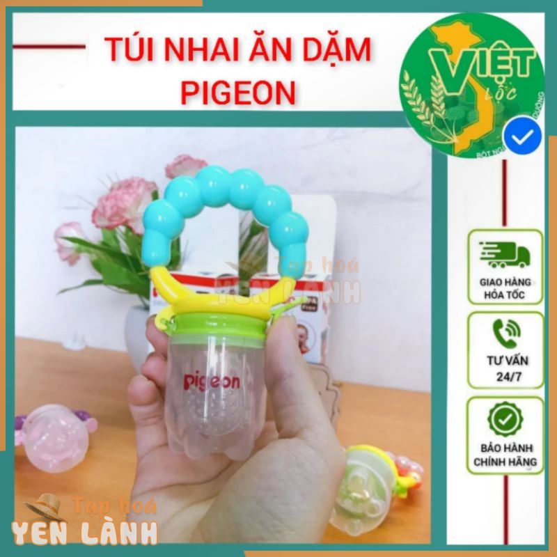 Túi nhai ăn dặm cho bé, pigeon nhật bản, hàng chính hãng, chất liệu an toàn, giúp bé tập nhai tốt hơn