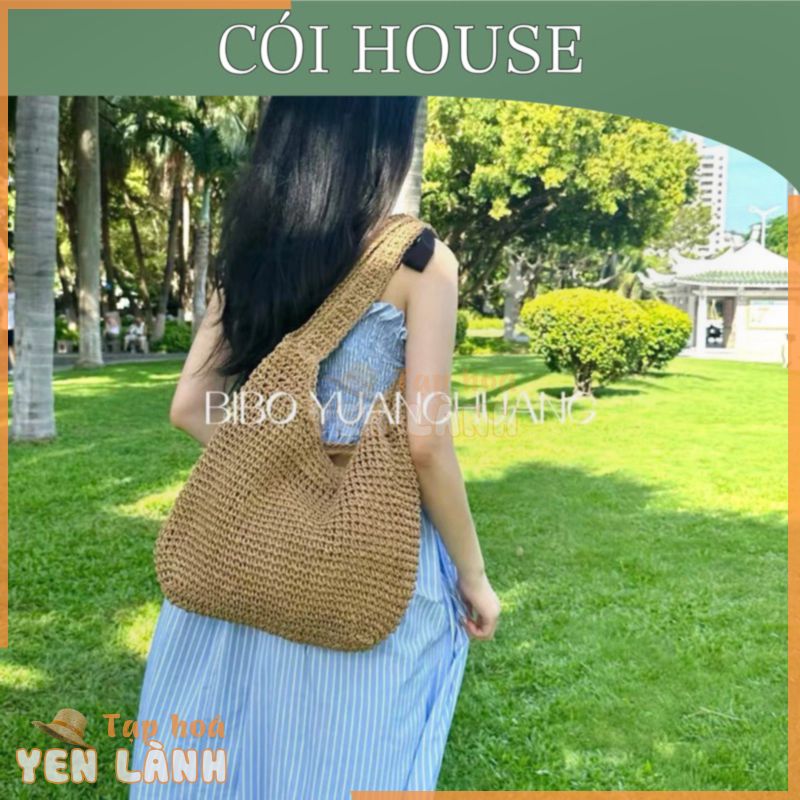 Túi cói thầy tu, túi cói lang thang – Boho – đeo vai cỡ lớn – phong cách Bohemian – Cói House