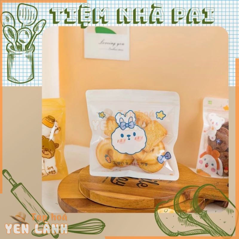 Túi Zip đựng bánh quy hoạ tiết Thỏ Cony và Gấu Brown