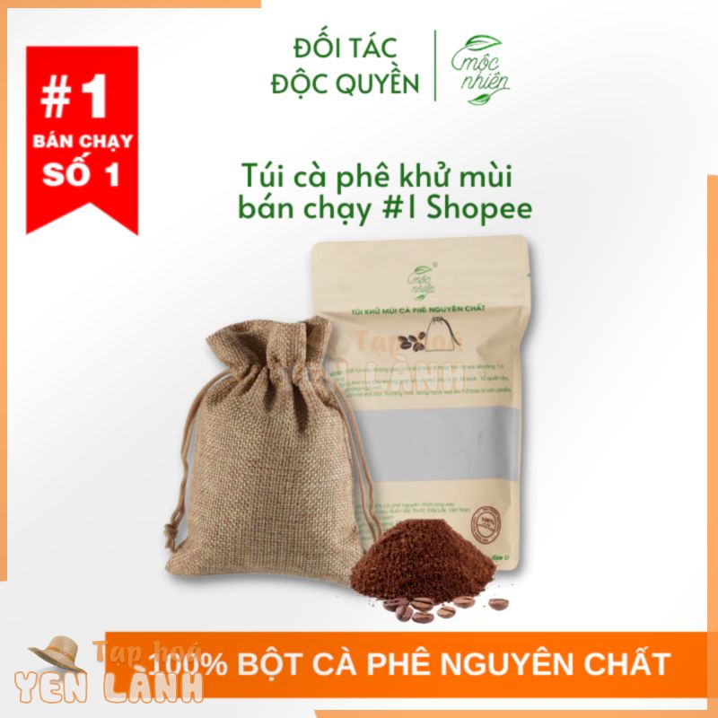 Túi thơm khử mùi ô tô Cà phê Mộc Nhiên – Mua 3 tặng 1 tinh dầu treo xe