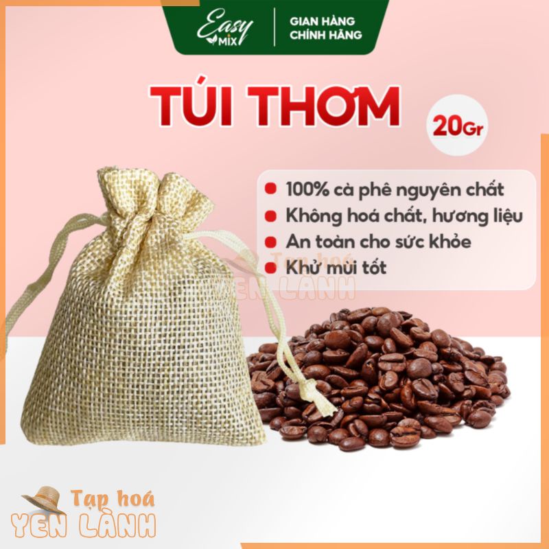 Túi thơm cà phê E-SKY coffee khử mùi ô tô, tủ lạnh, tủ quần áo, văn phòng, túi vải bố lanh 20gr