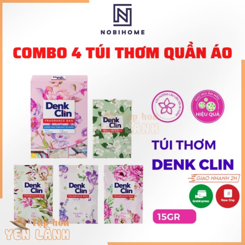 Túi Thơm Để Tủ Quần Áo Của Đức Denk Clin Nobihome Khử Mùi Hôi Thơm Lâu Mùi Thơm Tự Nhiên (Combo 4 Túi)