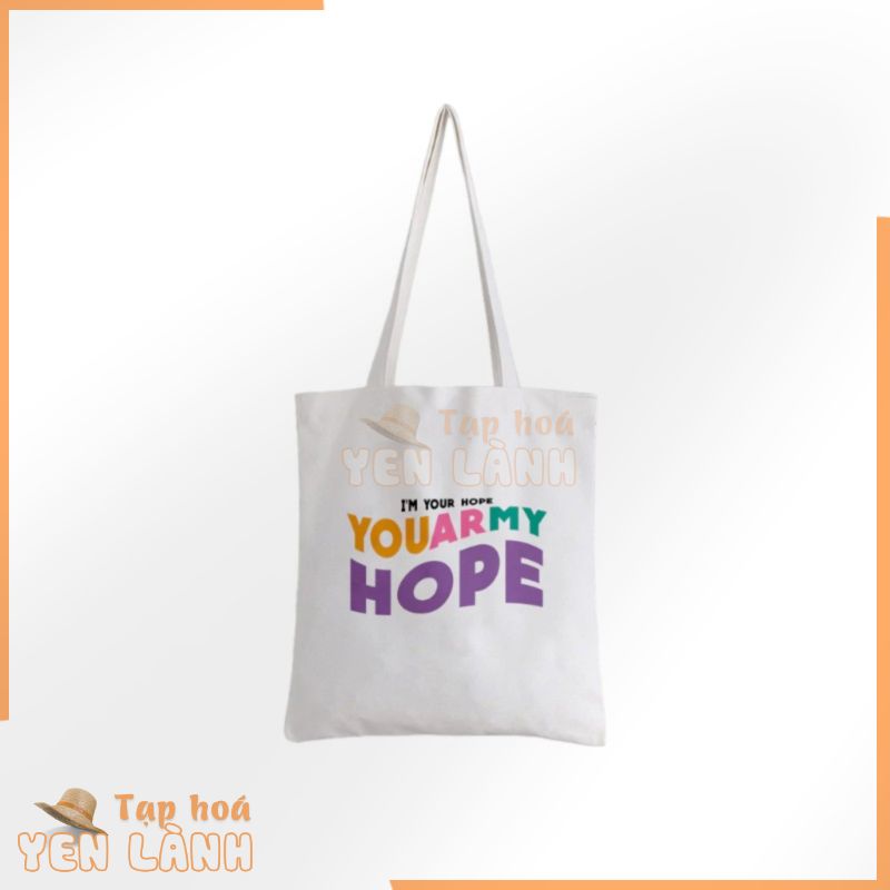 UARMYHOPE TOTE – Túi vải tote canvas BTS màu trắng