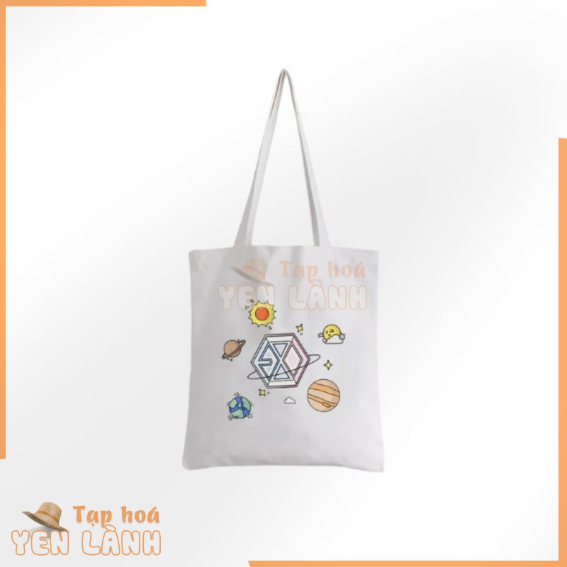 UNIVERSE TOTE – Túi vải tote canvas EXO màu trắng