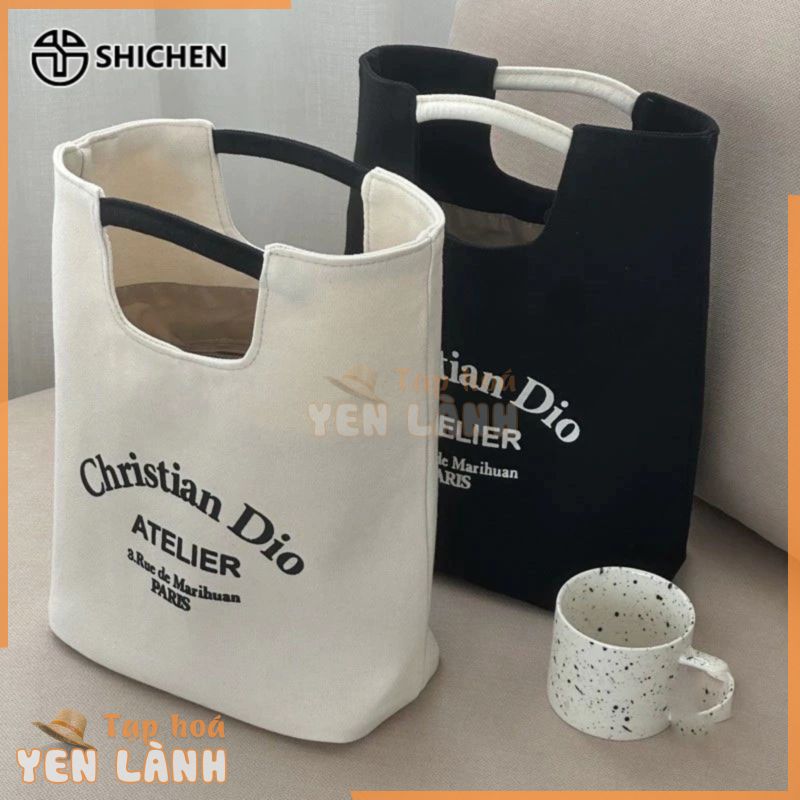 Túi Đựng Hộp Cơm Trưa Bằng Vải Bố Sức Chứa Lớn Đơn Giản Dễ Phối Đồ Phong Cách tote Nhật Bản Cho Học Sinh