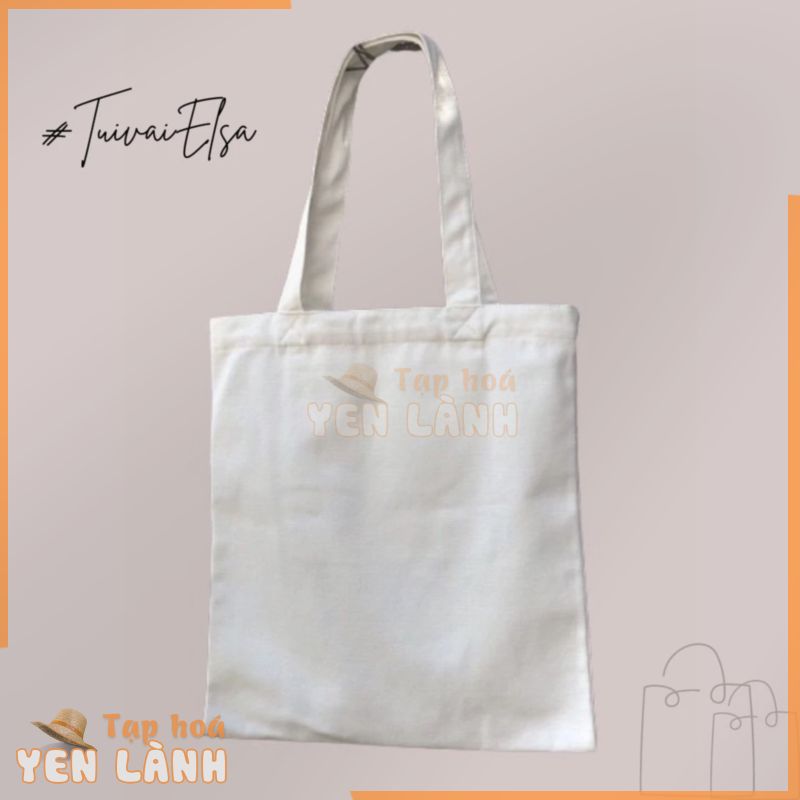 [SIÊU RẺ] Túi vải tote canvas trơn trắng để vẽ, đựng đồ (ảnh chụp thật)