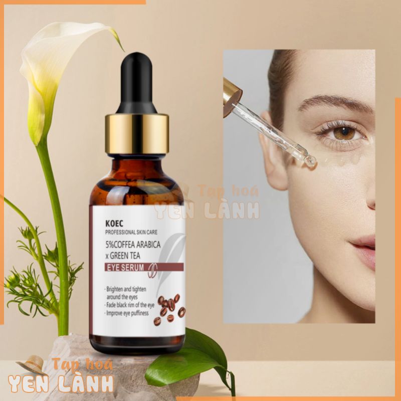 Koec Coffea Arabica Firming Brightening Eye Serum 30ml, Điều trị mắt bằng trà xanh, Sambucus Nigra, Giảm bọng mắt, quầng thâm, Túi đeo mắt, nếp nhăn và nếp nhăn