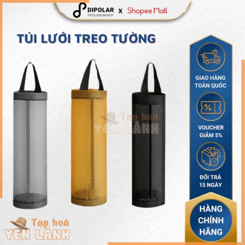 Túi Lưới Treo Tường Dạng Ống Đựng Túi Nylon DIPOLAR Đa Năng Tái Sử Dụng Tiện Lợi Cho Nhà Bếp – DTL02