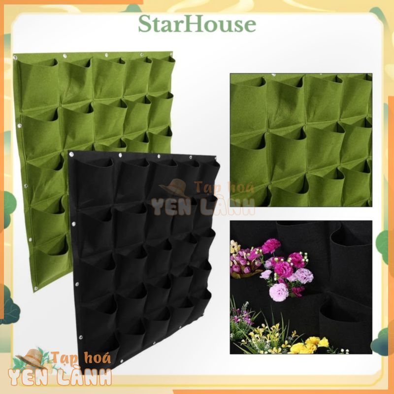 StarHouse 2 màu sắc 25 túi Vườn ngoài trời Túi trồng cây thẳng đứng Treo tường Hộp hoa