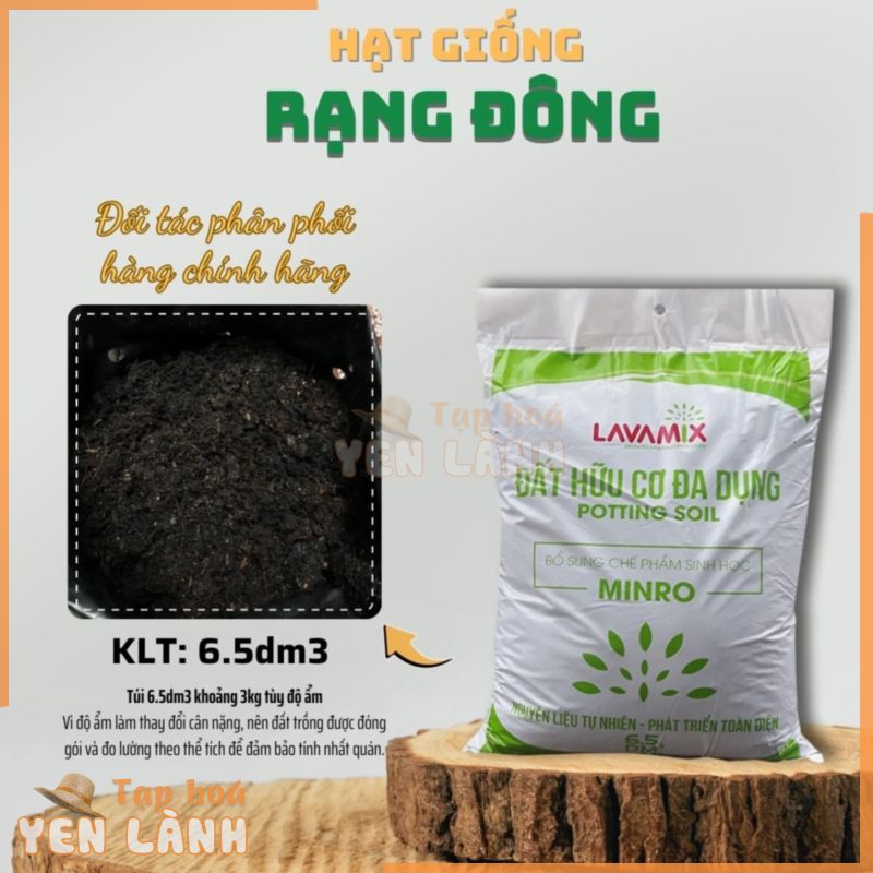 Đất Trồng Cây Lavamix (túi 6.5dm ~ 3kg) – Đất hữu cơ đa dụng trồng rau củ quả, cây kiểng trộn sẵn – Hạt giống Rạng Đông