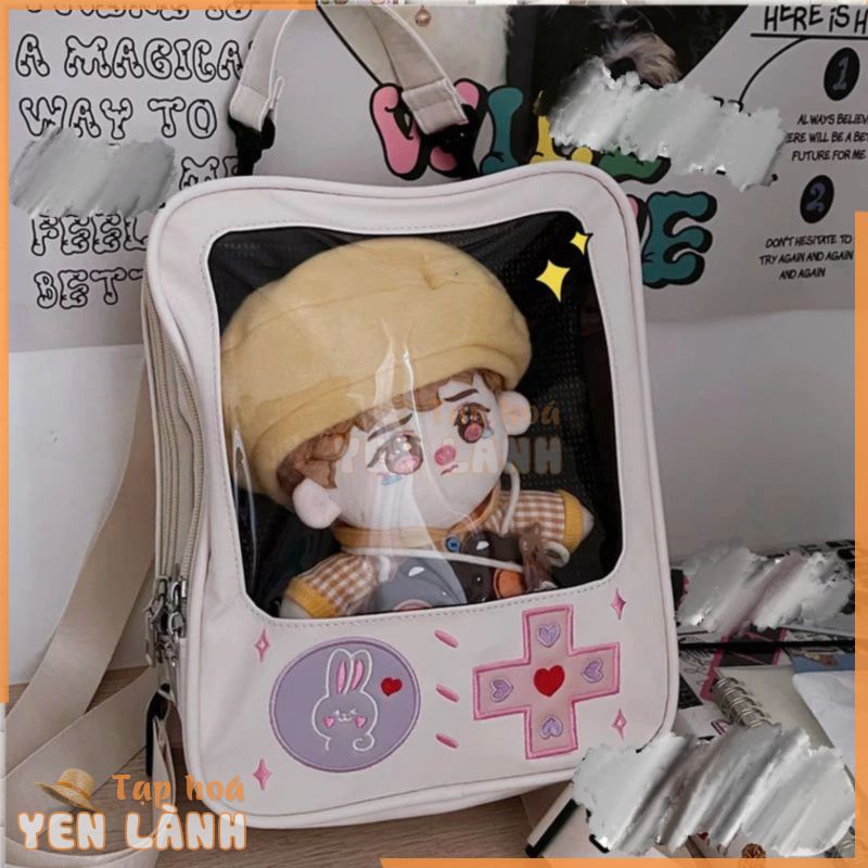 (order)Túi đựng doll đeo chéo balo trong suốt hình máy chơi game itabag dễ thương cute