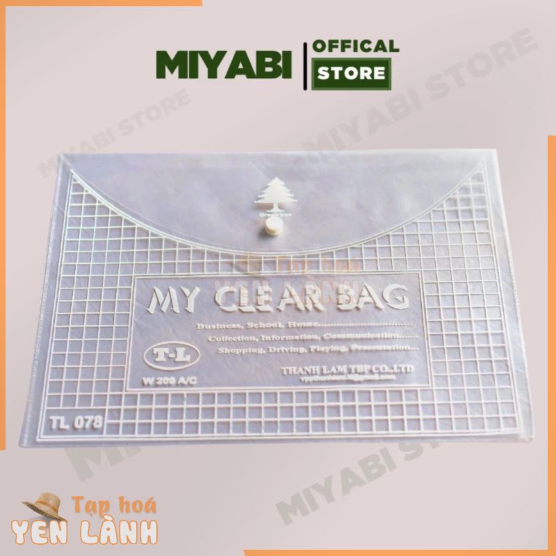 Bìa đựng tài liệu văn phòng phẩm giá sỉ A4 my clear bag trong suốt – Túi đựng tài liệu giấy a4 – MIYABI