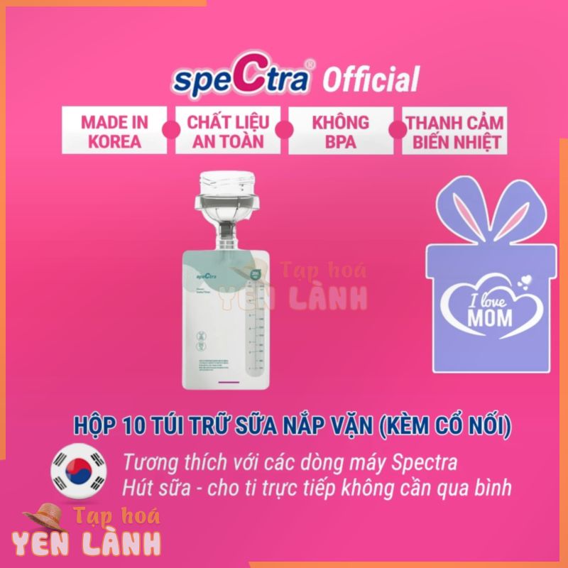 Túi trữ sữa cảm biến nhiệt Spectra 200ml (có nắp vặn)