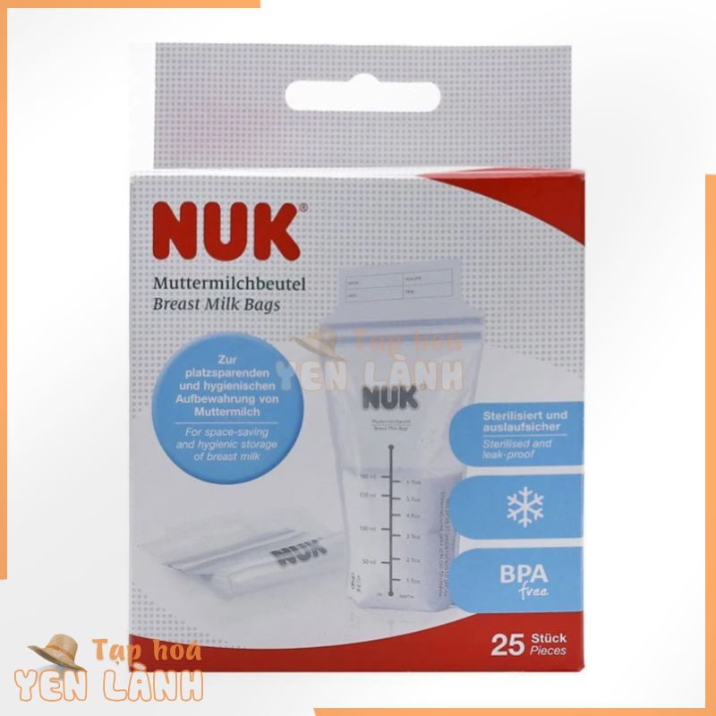 Túi trữ sữa Nuk 25 túi/1 hộp–Đức( có bán tách lẻ)