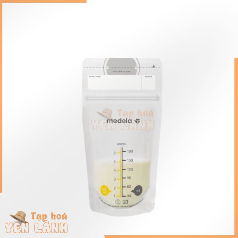 Túi trữ sữa | Medela loại 180ml – Chống thủng | Có thể đặt nằm ngang hoặc dựng đứng