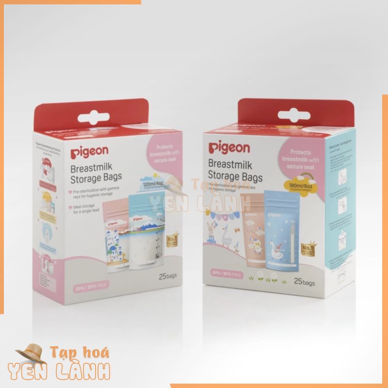 Túi Trữ Sữa Họa TIết Pigeon 120ML/180ML (Mới)