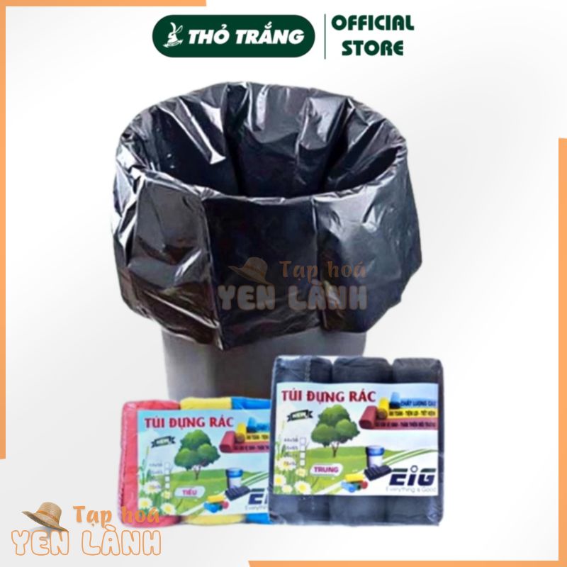 3 cuộn (1kg) túi đựng rác sinh học tự phân hủy cỡ nhỏ, trung, đại loại màu và đen