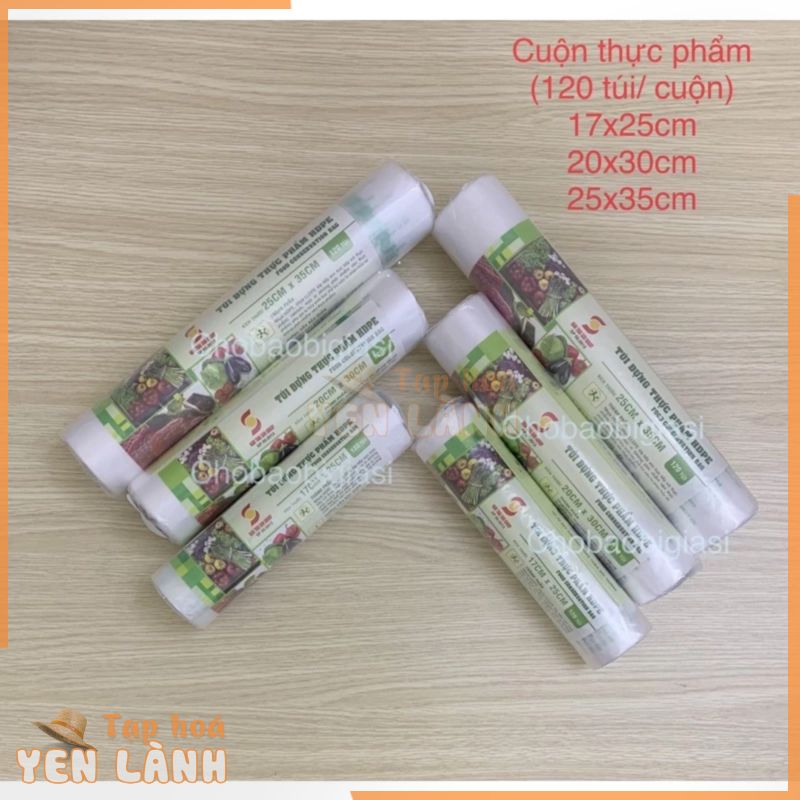 {1cuộn/size/120túi} Túi cuộn thực phẩm 120 TÚI tự hủy sinh học – Thân thiện môi trường – An Toàn VSTP (sp y hình)