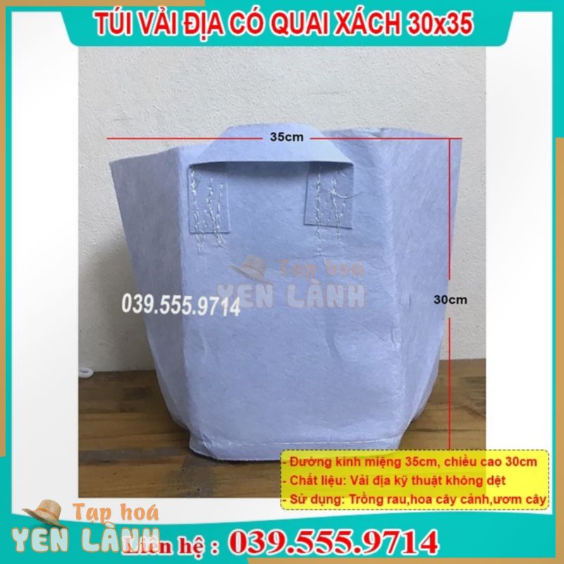 BỘ 10 TÚI VẢI ĐỊA KỸ THUẬT TRỒNG CÂY CÓ 2 QUAI XÁCH SIZE 35×30 BỀN ĐẸP