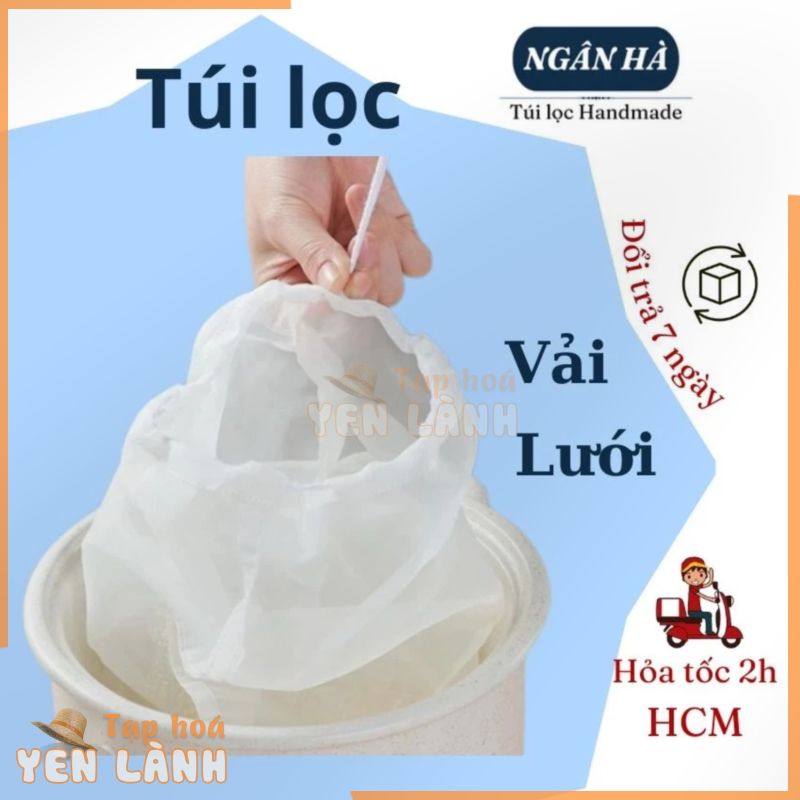 Túi lọc sữa hạt vải lưới, lọc rau má, nước ép, lọc cặn túi lưới lọc đa năng Túi lọc Ngân Hà Handmade