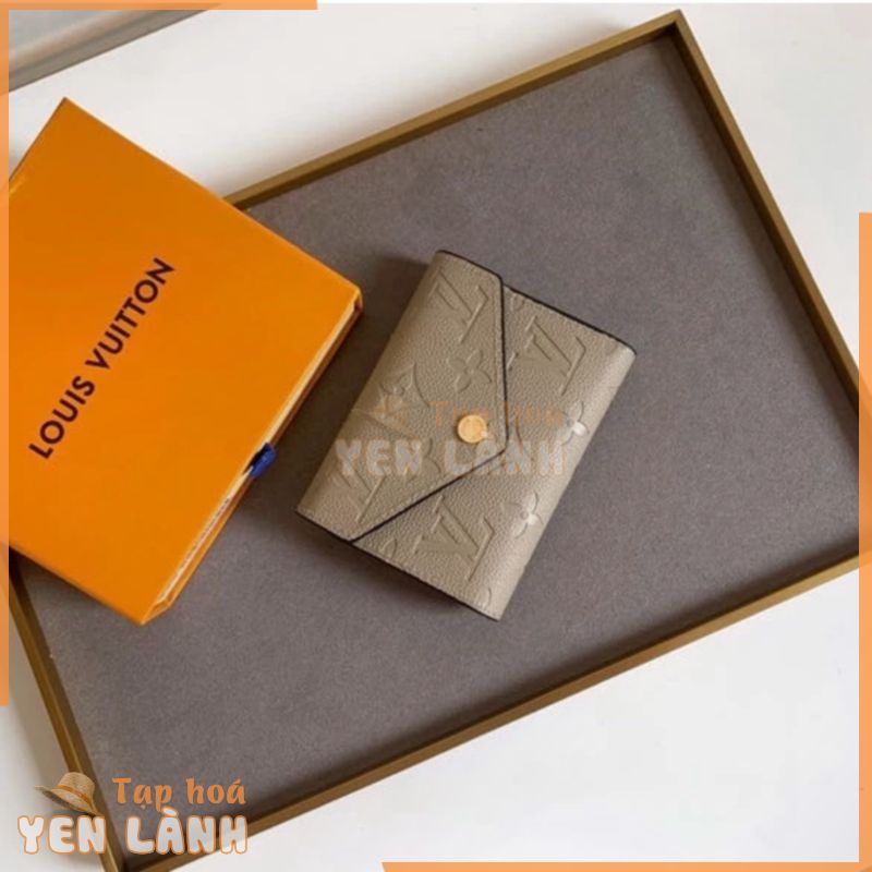 Túi vải da bò nguyên bản Phong cách Mềm mại Nhỏ gọn Louis Vuitton Lady Short Wallet M41938 Diamond Grain Embossed