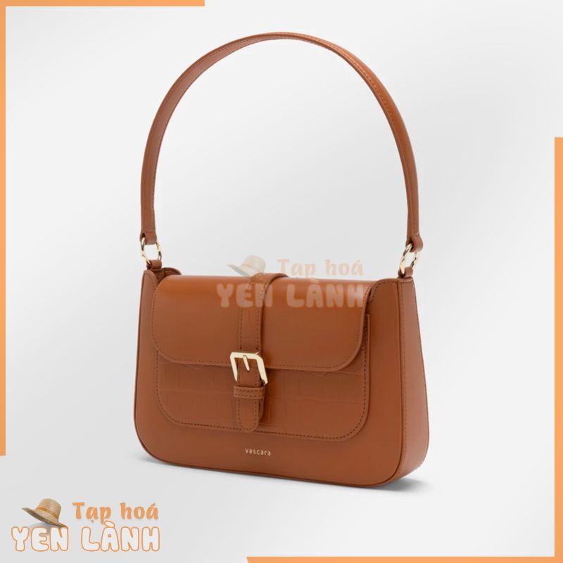 [Thanh lý] Vascara Túi Xách Tay Satchel Khóa Gài Kim Loại – SAT 0319 – màu nâu – Like new 90%