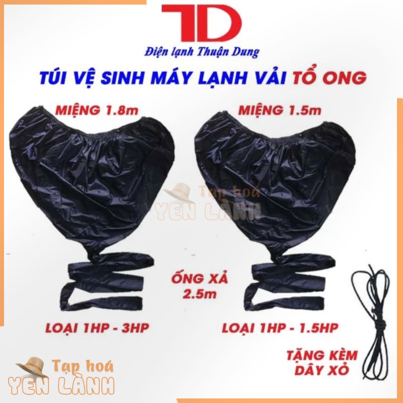 Túi vệ sinh máy lạnh treo tường vải tổ ong cao cấp đuôi 2.5m chống thấm TD Điện lạnh Thuận Dung