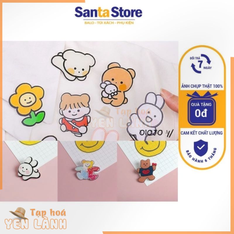 Pin, huy hiệu cài áo, balo túi xách, charm ghim stick móc gắn cặp SANTA STORE hoạt hình cute bts anima dễ thương cực hot