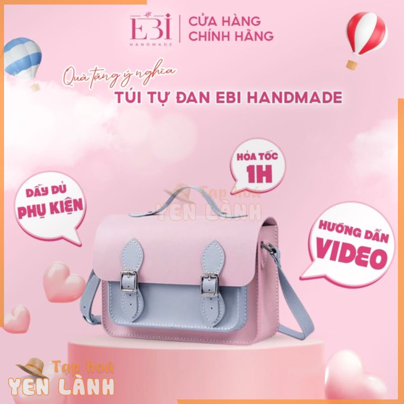 Túi xách EBI HANDMADE đeo chéo da Pu khâu tay thời trang nữ cá tính phù hợp đi chơi dạo phố – ES14