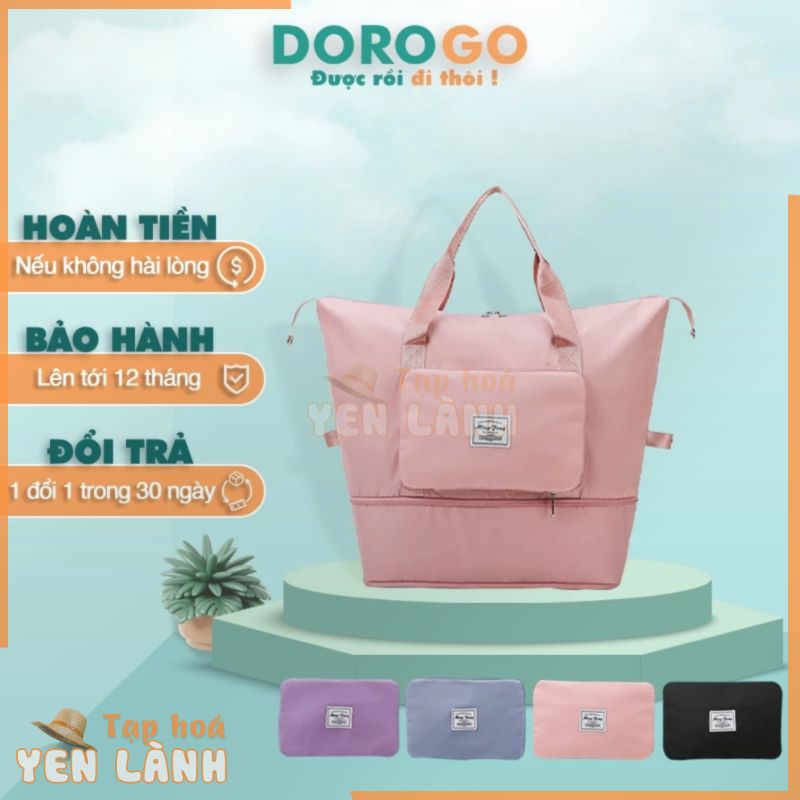 Túi đựng quần áo du lịch gấp gọn DOROGO xách tay để hành lý size lớn DRG