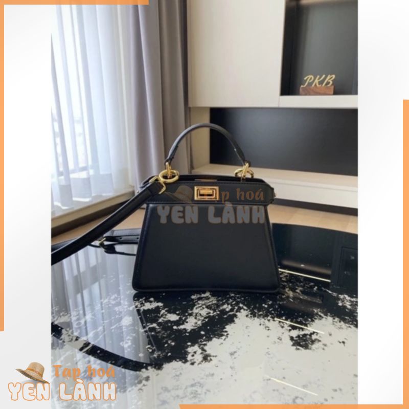 Túi xách fendi màu đen size 20 cm, túi da thật full box chuẩn đẹp như hình