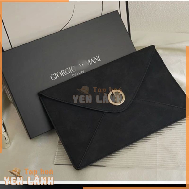 Giorgio Armani Ladyly Aura Little Nini Đen Đơn Giản Túi Xách Thời Trang Túi Ăn Tối Phong Bì Túi Tài Liệu Túi Đựng Mỹ Phẩm Storag