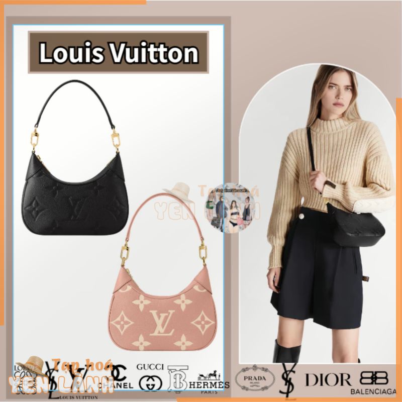 Louis Vuitton lv/túi nữ/túi xách BAGATELLE/mua hàng tại quầy thương hiệu Pháp, túi messenger/túi xách