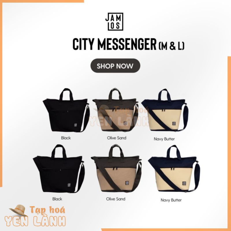 Jamlos City Messenger Bag – Túi đeo chéo xách tay vải canvas thời trang nhiều ngăn vừa laptop 13″ 15″ A4 đi học đi làm