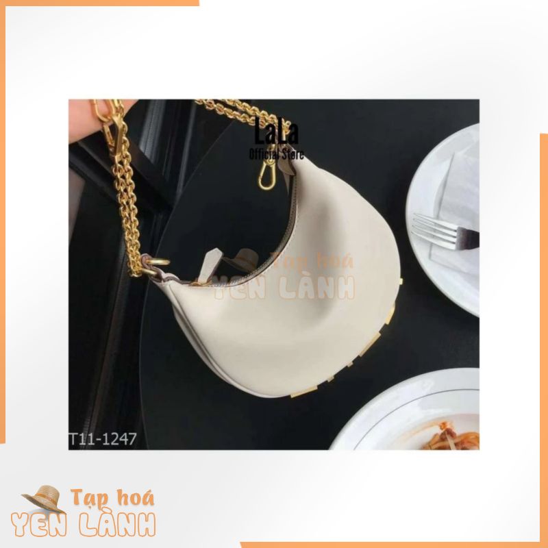 Túi xách nữ LaLa HALF MOON cao cấp, có dây đeo chéo, ngăn khóa kéo [T11-1247] [hot]