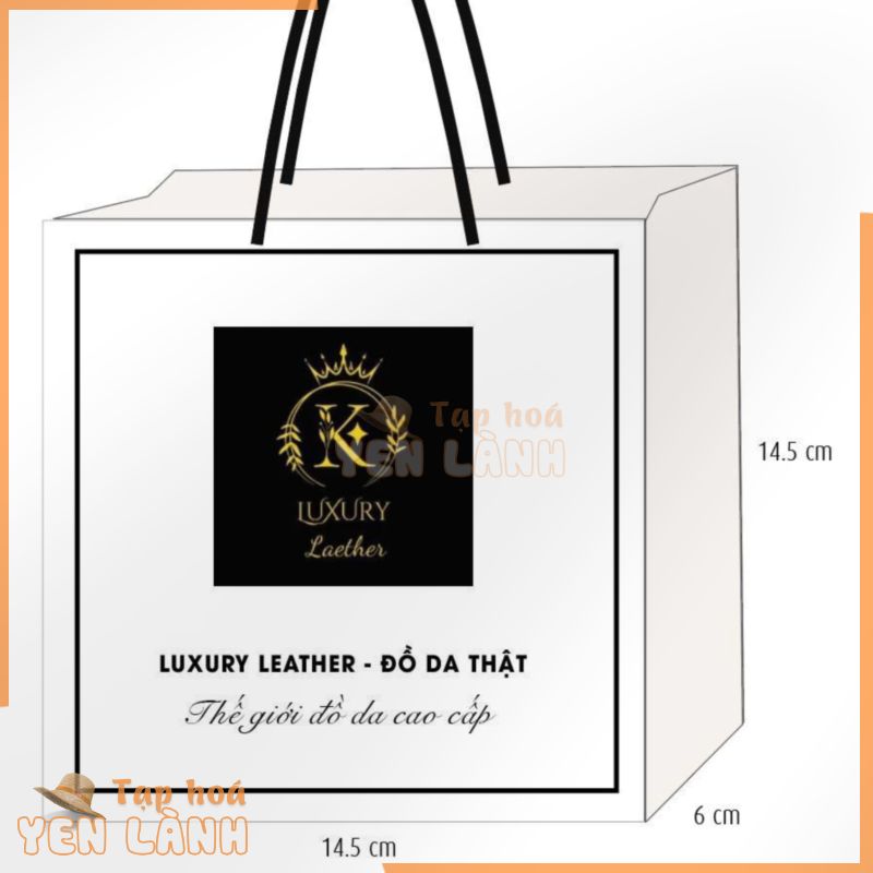 K LUXURY LEATHER- Túi Giấy Quà Tặng Cao Cấp Có Quai Xách Vải Đen Sang Trọng, Lịch Sự KT008