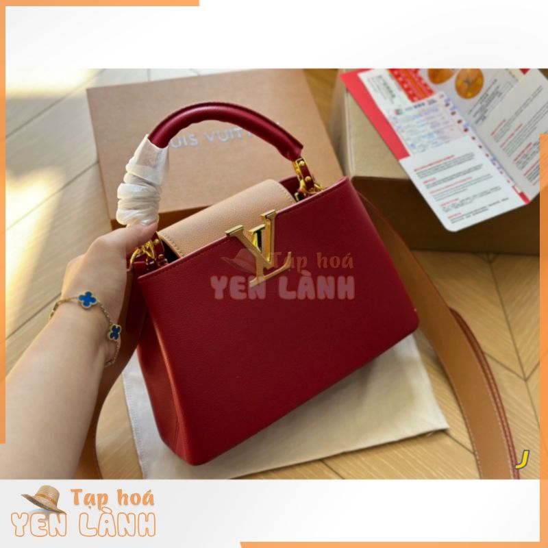 Túi xách LV Louis Vuitton Capucines 3 màu da hạt 27x17cm đeo chéo