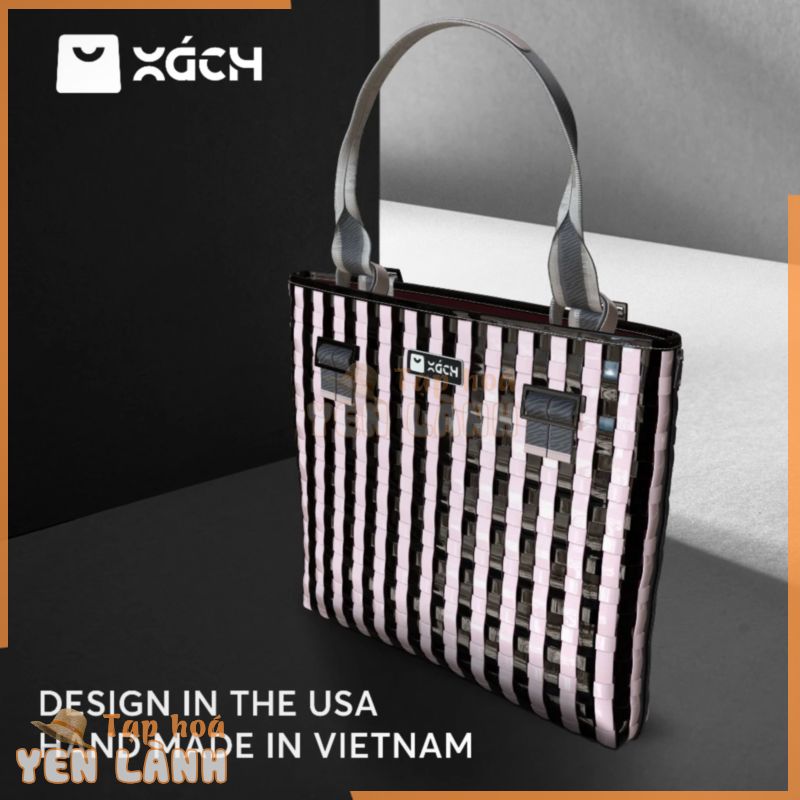 Túi xách kéo zip đổi màu Enhancement Stage   Rosé Tote Bag- Đen Hồng- Xách VN