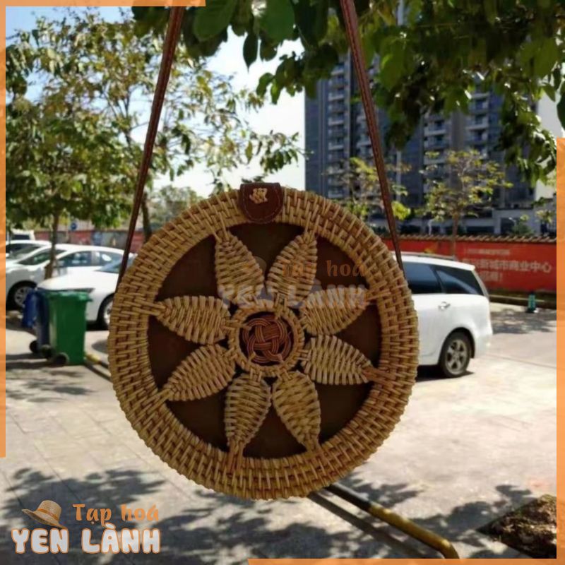 Túi xách hoa văn lá thời trang ( mây tre đan)