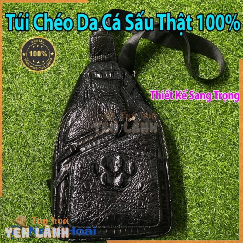 Túi Đeo Chéo Nam Da Cá Sấu Thật 100% Túi Xách Thời Trang Unisex Cao Cấp (Đền bù 200% Nếu phát hiện da giả)