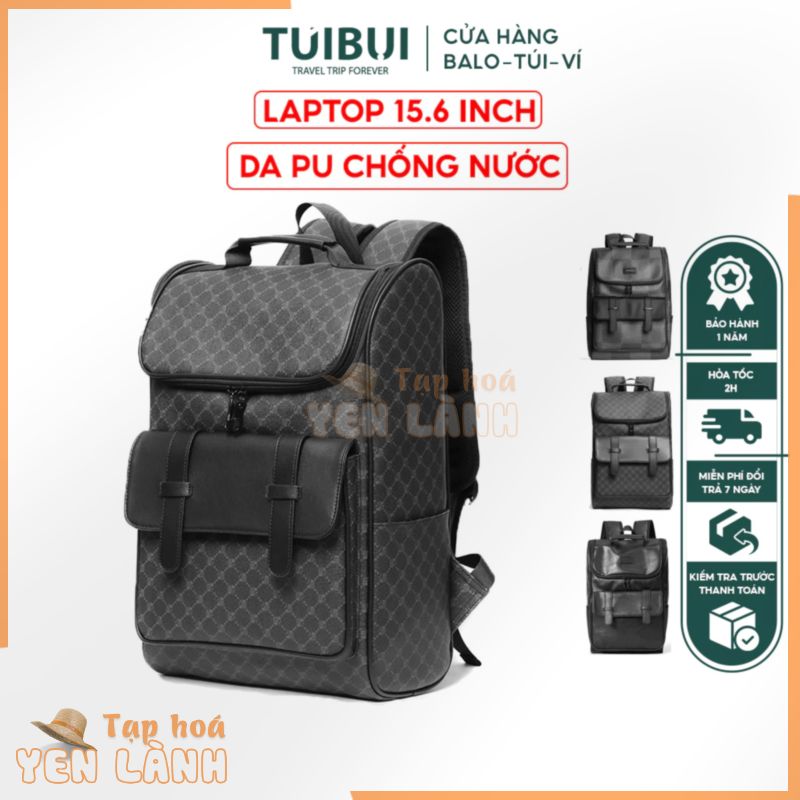 Balo da đi học cao cấp thời trang nam nữ unisex chất liệu da Pu, nắp gập , ngăn để laptop máy tính 15,6 inch – TB09