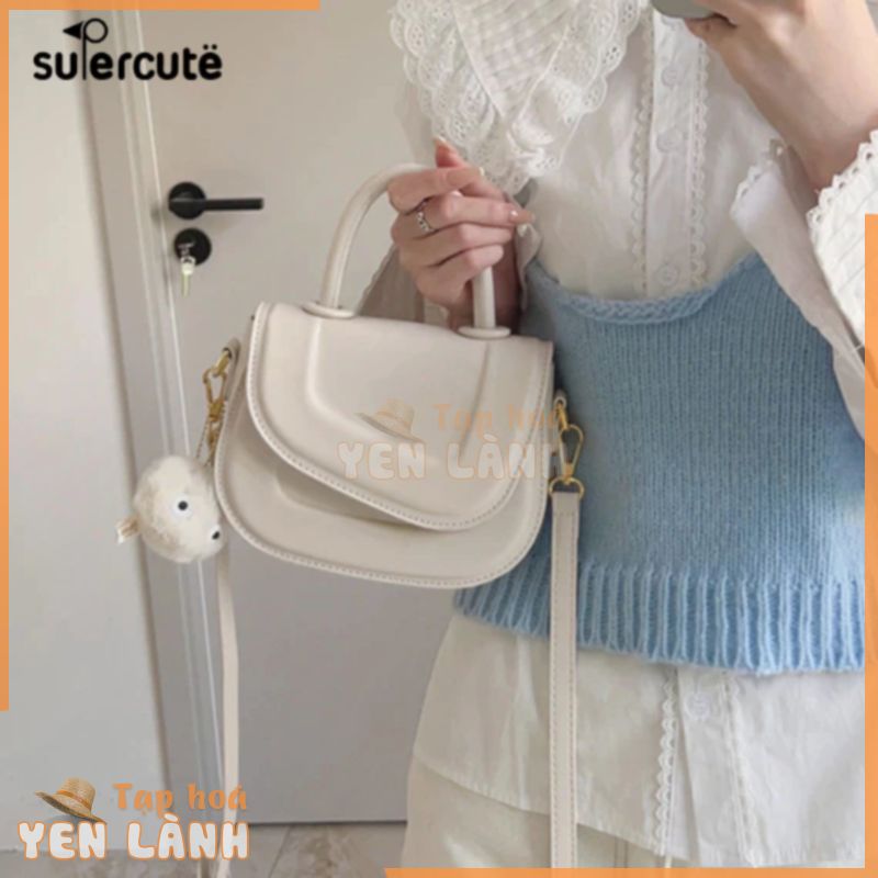 SUPERCUTE Túi xách đeo vai dáng vuông cỡ nhỏ phong cách Hàn Quốc Y2K đơn giản dễ phối đồ