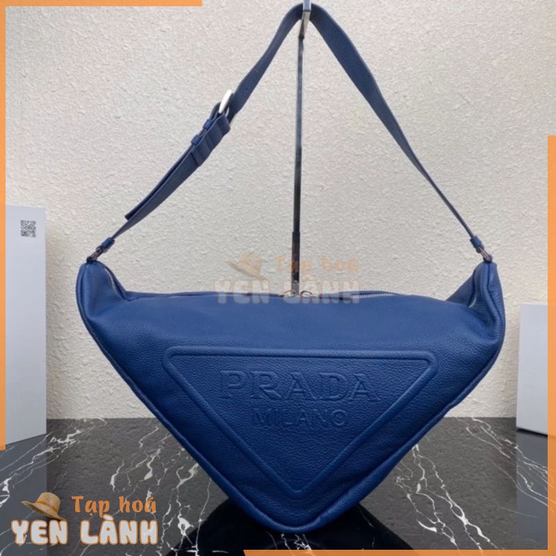 Túi xách prada màu xanh lam cực đẹp, túi da thật full box chuẩn đẹp như hình