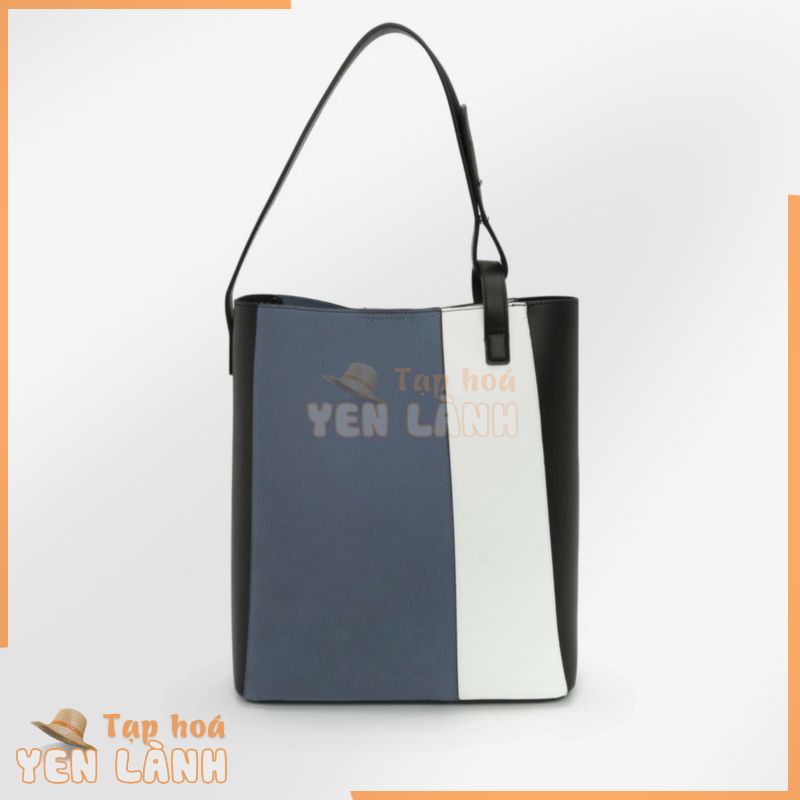 Vascara – Túi Tote Da Phối Trắng Xanh – TOT 0049 – Màu Xanh Dương [Chính hãng]