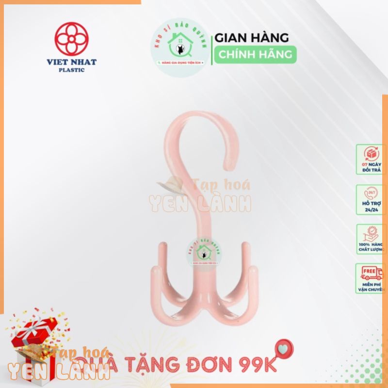 Móc nhựa treo đồ 4 chấu xoay 360 độ cực tiện lợi treo đồ, giày, túi xách, quần áo