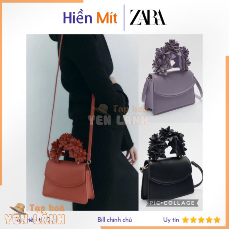 ZARA Đức – Túi xách auth new tag cao cấp chính hãng có sẵn sale mini đeo chéo tím cam đen quai hoa 6078/010