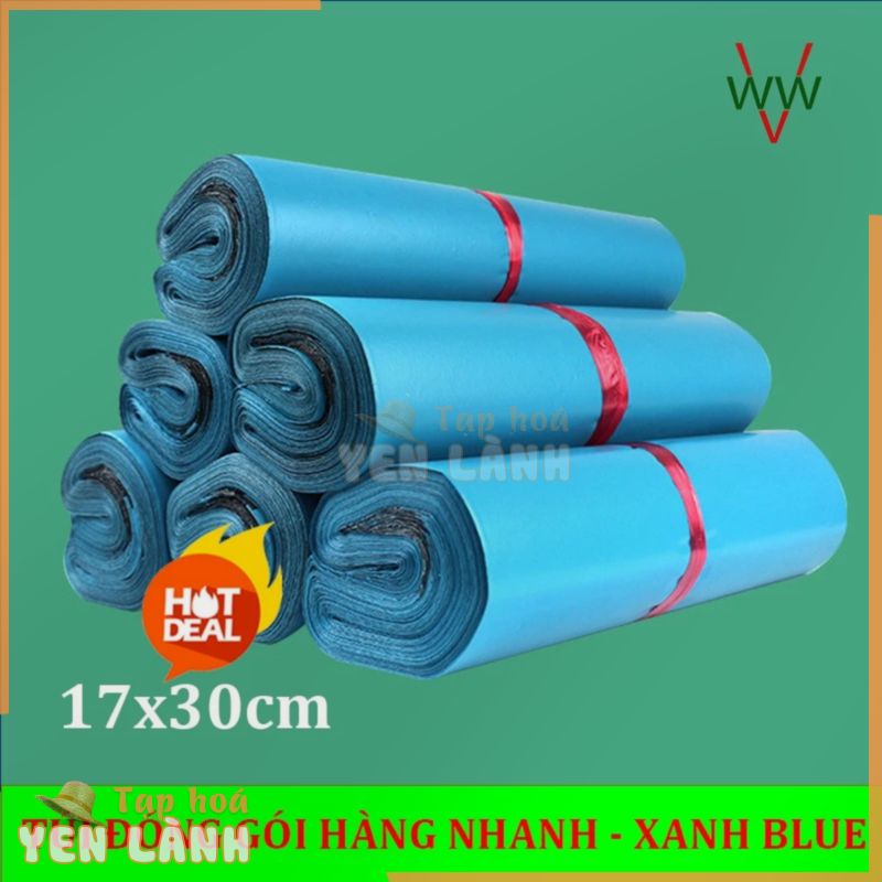 [Ở ĐÂU RẺ HƠN] 100 Túi ( 1 cuộn ) đóng gói hàng XANH BLUE size 17x30cm thay thế túi xi măng giá rẻ Hà Nội